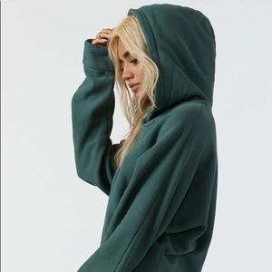 Joah Brown Cocoon Crop Hoodie Jade French Terry sz S/M RARE